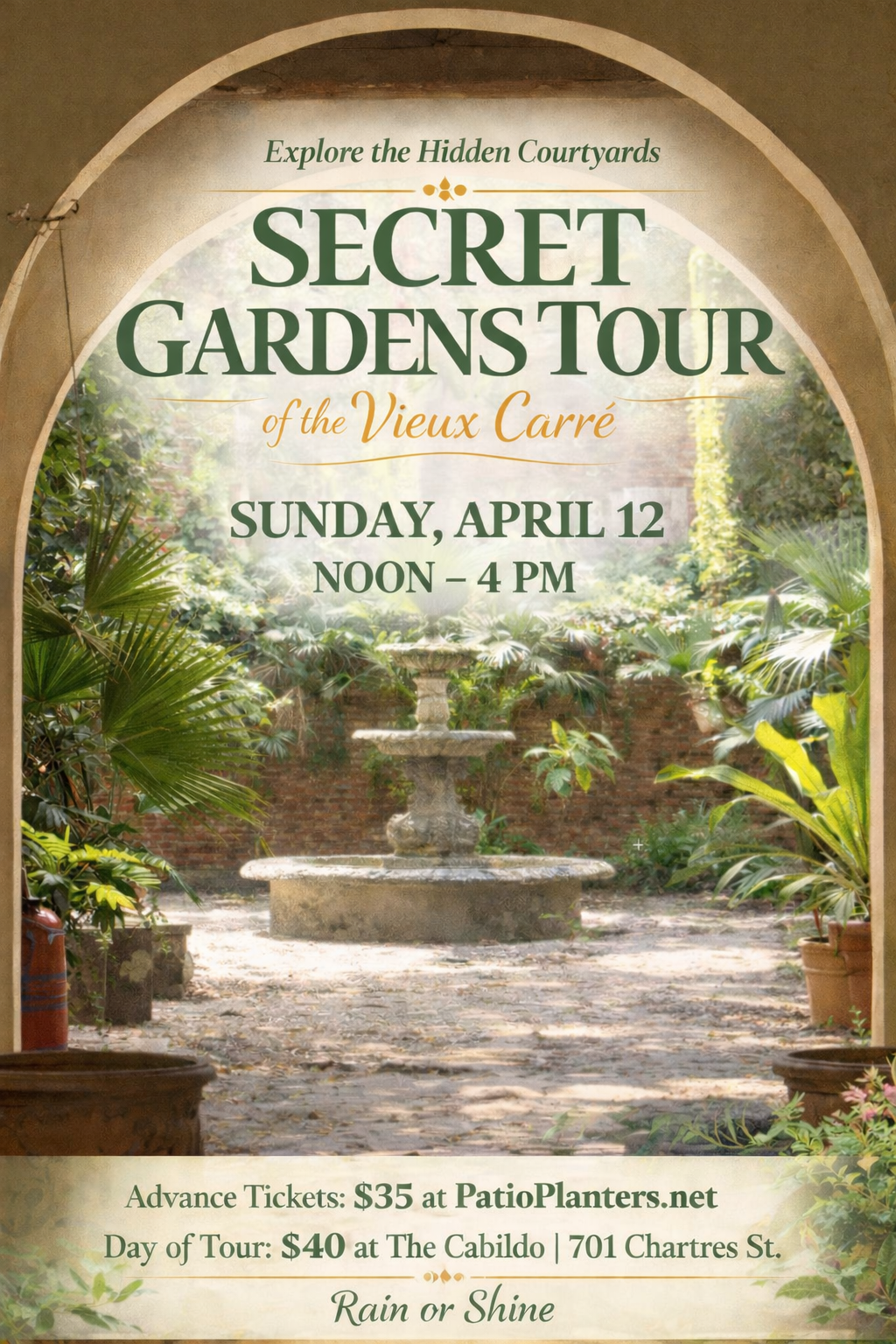 Secret Gardens of the Vieux Carré Tour - Patio Planters of the